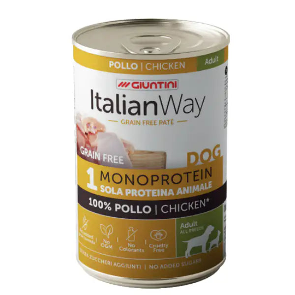 Italianway Patè Grain Free Monoprotein Dog Adult 400 gr   bauzaarit.myshopify.com