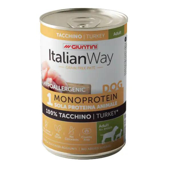 Italianway Patè Hypoallergenic Monoprotein Dog Adult 400 gr  Tacchino bauzaarit.myshopify.com