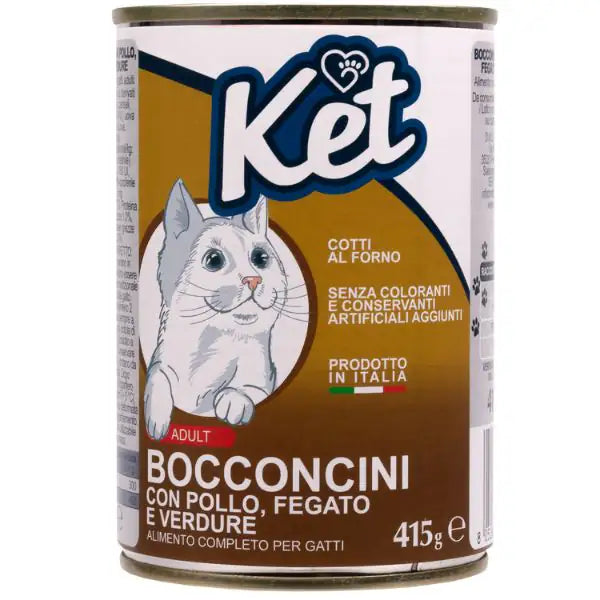 Ket Cat Adult umido 415 gr  Pollo e fegato bauzaarit.myshopify.com