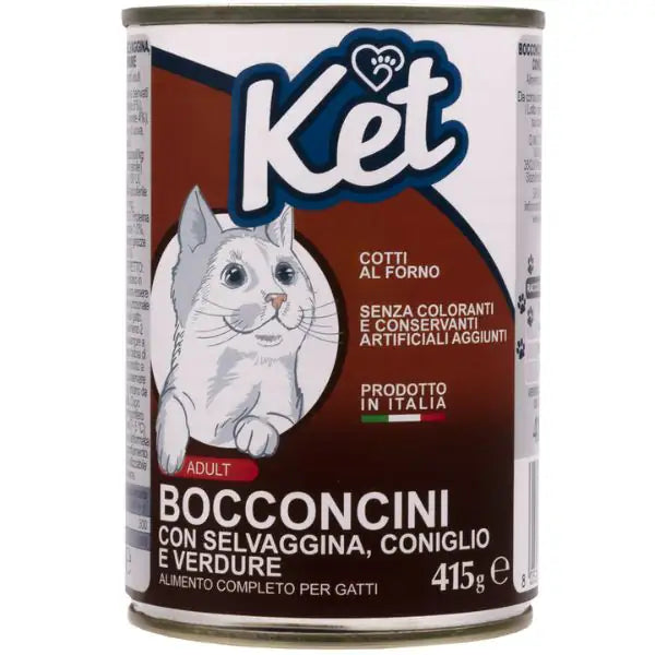 Ket Cat Adult umido 415 gr  Selvaggina e coniglio bauzaarit.myshopify.com