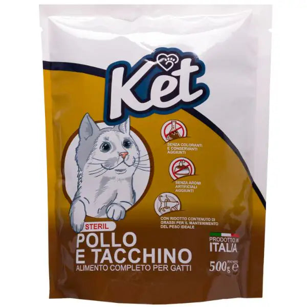 Ket Cat Sterilised pollo e tacchino  500 gr bauzaarit.myshopify.com