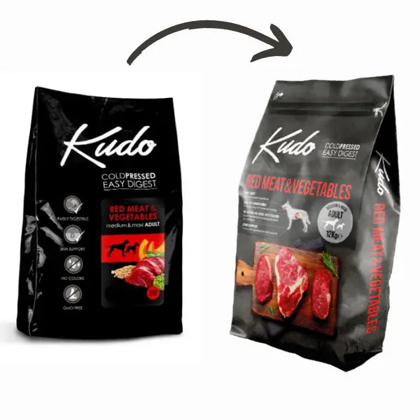 Kudo Low Grain Adult Medium/Maxi Carni Rosse   bauzaarit.myshopify.com