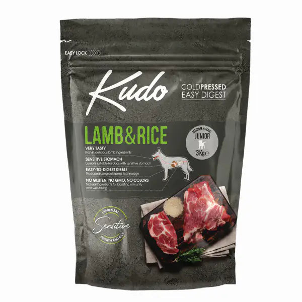 Kudo Low Grain Junior Medium/Maxi Agnello e Riso   bauzaarit.myshopify.com