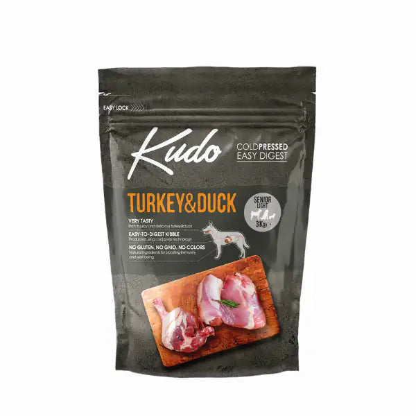 Kudo Low Grain Senior Light Tacchino e Anatra  3 kg bauzaarit.myshopify.com