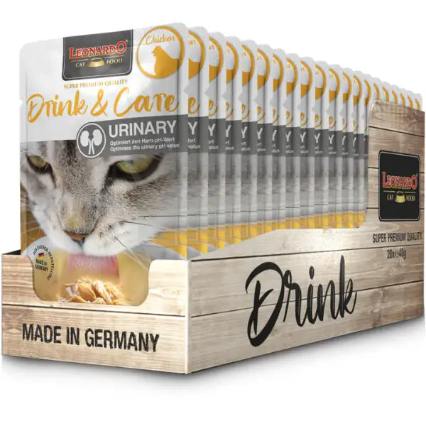Leonardo Cat food Adult Drink & Care Urinary in brodo 40 gr   bauzaarit.myshopify.com