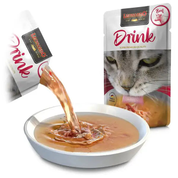 Leonardo Cat food Adult Drinks in brodo 40 gr  Manzo bauzaarit.myshopify.com