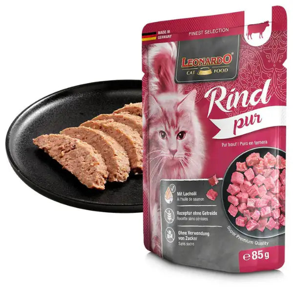 Leonardo Cat food Adult Finest Selection Puro Grain Free monoproteico 85 gr  Manzo bauzaarit.myshopify.com