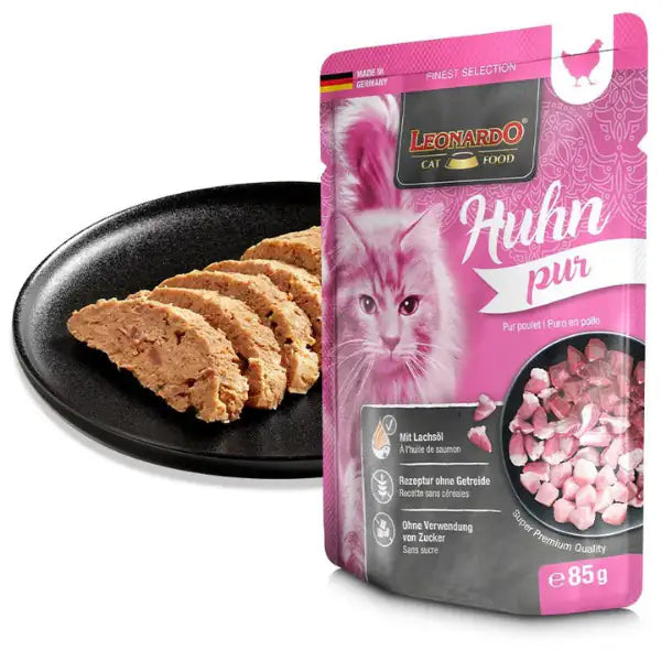 Leonardo Cat food Adult Finest Selection Puro Grain Free monoproteico 85 gr  Pollo bauzaarit.myshopify.com