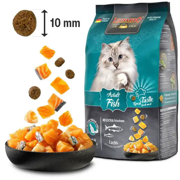 Leonardo Cat food Adult Fish ricco di Salmone   bauzaarit.myshopify.com