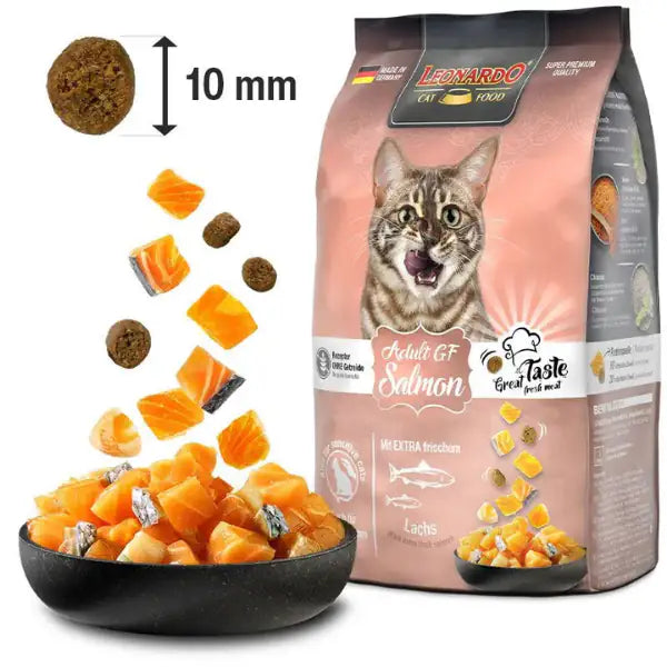 Leonardo Cat food Adult Grain Free Salmon ricco di Salmone   bauzaarit.myshopify.com