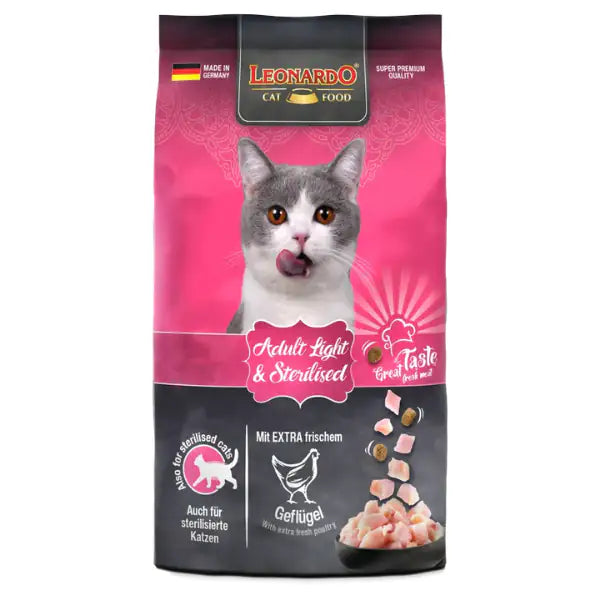 Leonardo Cat food Adult Light & Sterilised ricco di Pollame  300 gr bauzaarit.myshopify.com