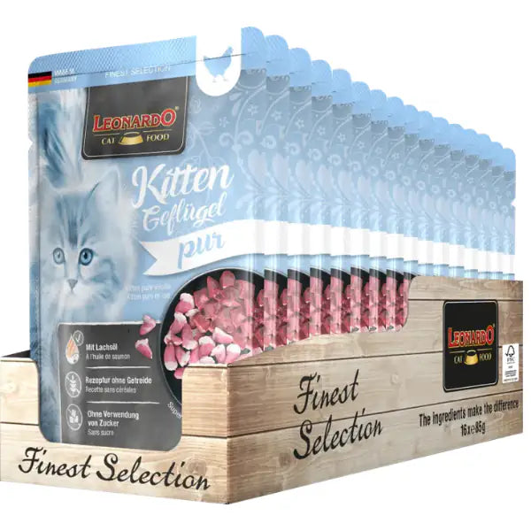 Leonardo Cat food Kitten Finest Selection Puro Grain Free monoproteico 85 gr   bauzaarit.myshopify.com