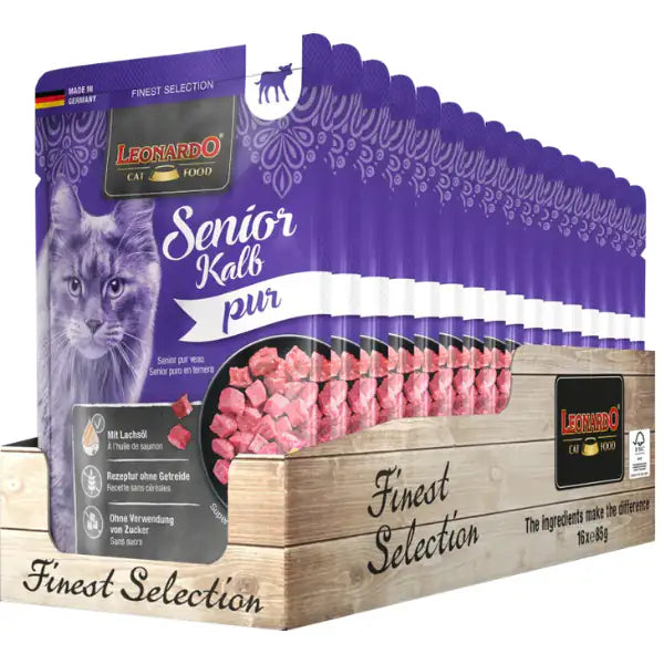Leonardo Cat food Senior Finest Selection Puro Grain Free monoproteico 85 gr   bauzaarit.myshopify.com