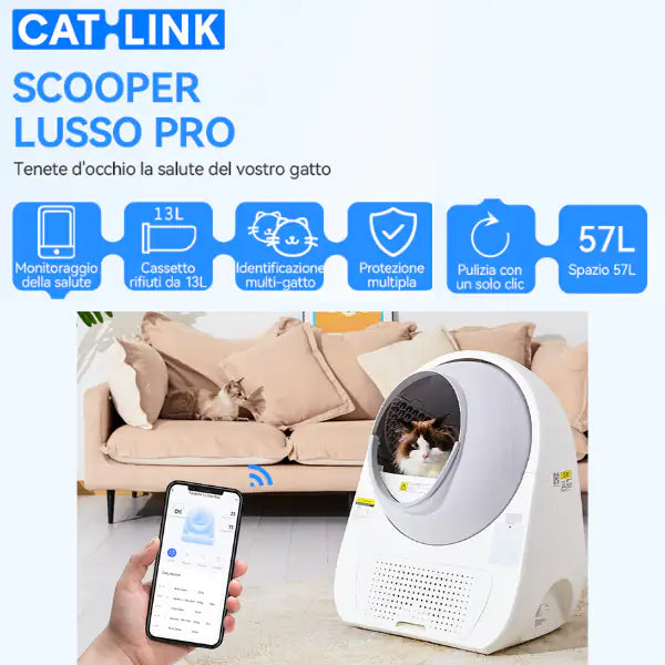Lettiera autopulente per gatti Scooper Pro-X CatLink   bauzaarit.myshopify.com