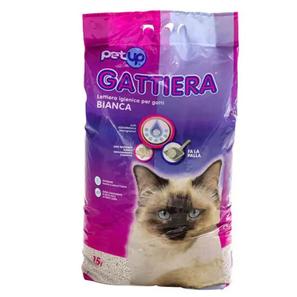 Lettiera igienica Bianca Gattiera PetUp  15 litri bauzaarit.myshopify.com