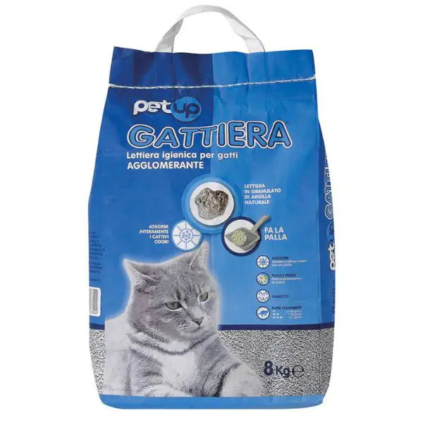Lettiera igienica agglomerante argilla naturale Gattiera PetUp  8 litri (8 kg) bauzaarit.myshopify.com