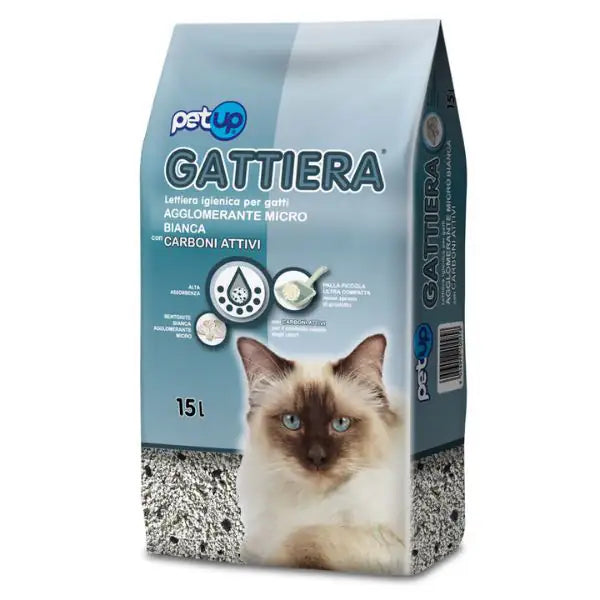 Lettiera igienica agglomerante con carboni attivi Gattiera PetUp  15 litri bauzaarit.myshopify.com
