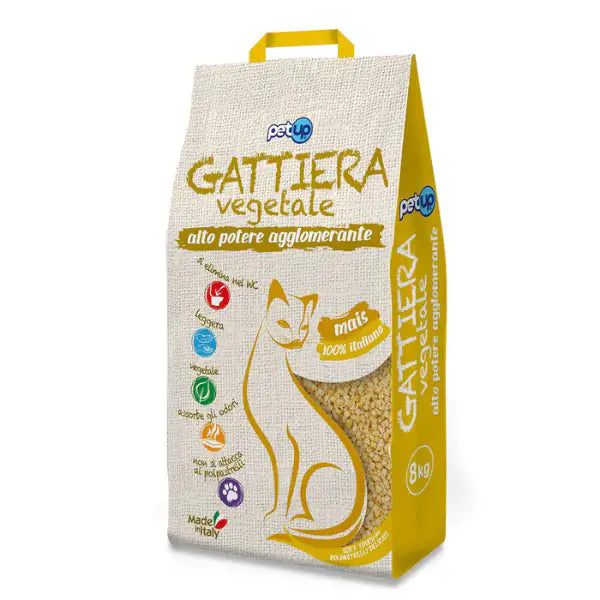Lettiera vegetale 100% Mais ad alto potere agglomerante Gattiera PetUp   Bauzaar.it