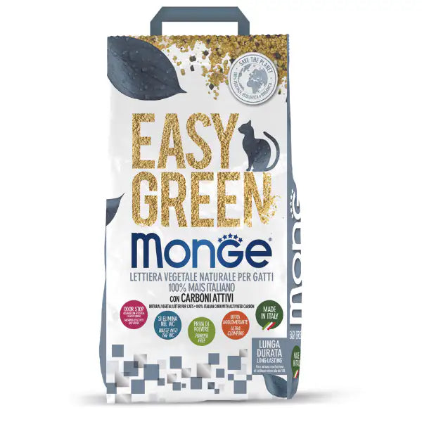 Lettiera vegetale Monge Easy Green con Carboni Attivi   bauzaarit.myshopify.com