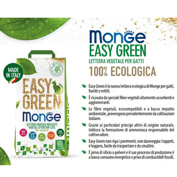 Lettiera vegetale ecologica Monge Easy Green   bauzaarit.myshopify.com