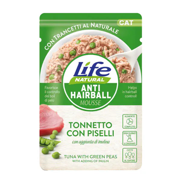 Life Cat Natural Anti Hairball Bustine 70 gr  Tonnetto con piselli bauzaarit.myshopify.com