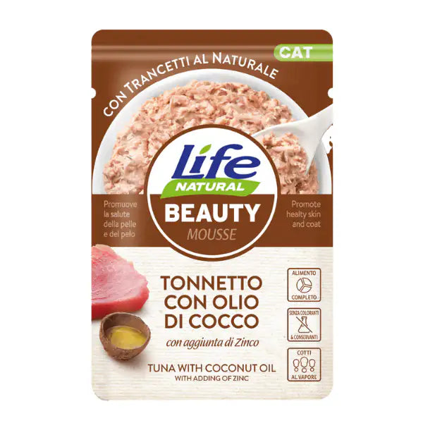 Life Cat Natural Beauty Bustine 70 gr  Tonnetto con olio di cocco bauzaarit.myshopify.com