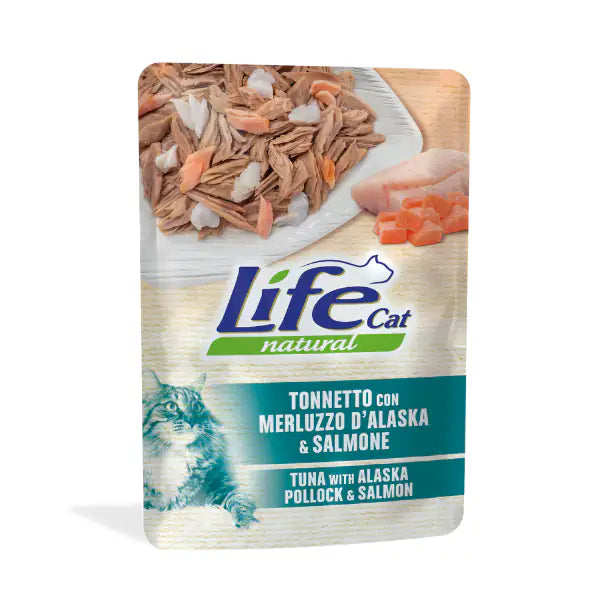 Life Cat Natural Bustine 70 gr  Tonnetto con merluzzo dell'Alaska e salmone bauzaarit.myshopify.com