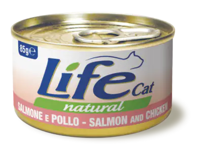 Life Cat Natural Lattine 85 gr  Salmone con pollo bauzaarit.myshopify.com