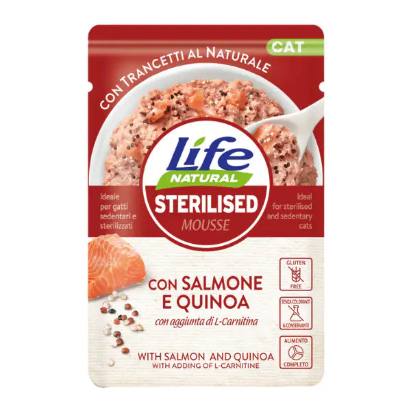 Life Cat Natural Sterilised Bustine 70 gr  Salmone e quinoa bauzaarit.myshopify.com