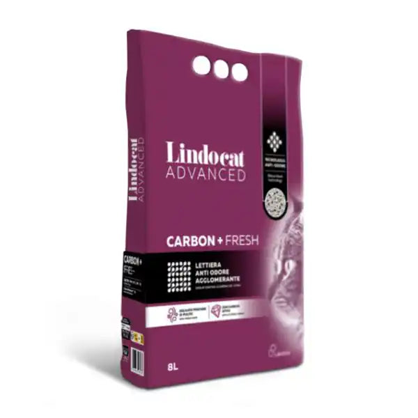 Lindocat Advanced Carbon+Fresh lettiera agglomerante anti odore in bentonite bianca   bauzaarit.myshopify.com