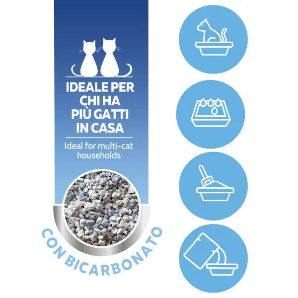 Lindocat Advanced Multi-Cat Super Premium lettiera agglomerante in bentonite bianca con bicarbonato   bauzaarit.myshopify.com
