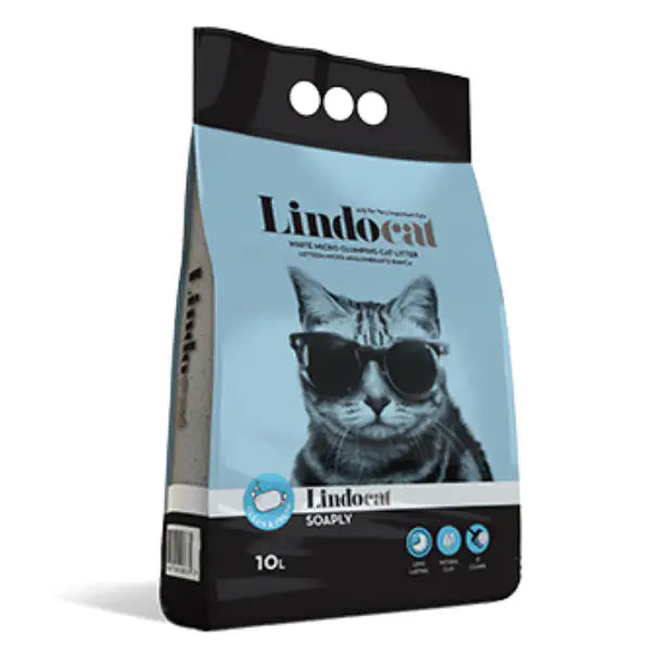 Lindocat Soaply lettiera agglomerante in bentonite bianca profumata   bauzaarit.myshopify.com