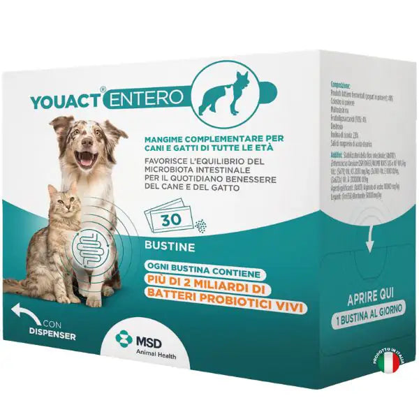 MSD YouAct Entero cane e gatto  30 bustine da 2 gr (scadenza: 30/06/2026) bauzaarit.myshopify.com