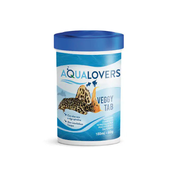 Mangime completo in pastiglie per pesci fitofagi da fondo Veggy Tab Aqualovers  60 gr bauzaarit.myshopify.com