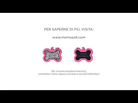 Medaglietta identificativa con Hushtag Plus QR Code Osso My Family   bauzaarit.myshopify.com