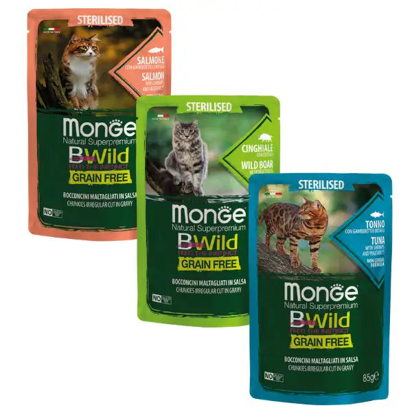 Monge BWild Grain Free Sterilised Cat 85 gr   bauzaarit.myshopify.com