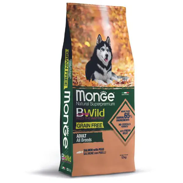 Monge Bwild Dog Adult Grain Free Salmone  12 kg bauzaarit.myshopify.com