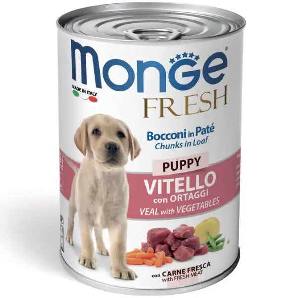 Monge Fresh Puppy Patè 400 gr  Vitello con ortaggi bauzaarit.myshopify.com