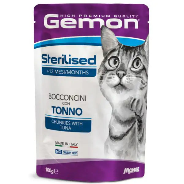 Monge Gemon Cat Sterilised Bocconcini 100 gr  Tonno bauzaarit.myshopify.com