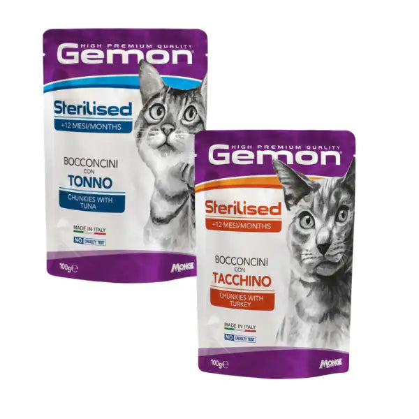 Monge Gemon Cat Sterilised Bocconcini 100 gr   bauzaarit.myshopify.com