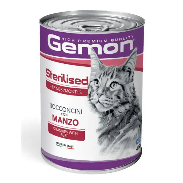 Monge Gemon Cat Sterilised Bocconcini 415 gr  con Manzo bauzaarit.myshopify.com