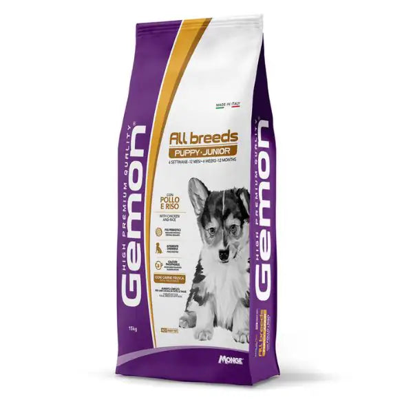 Monge Gemon Puppy & Junior All Breeds con Pollo e Riso  15 kg bauzaarit.myshopify.com