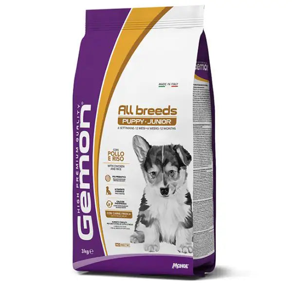 Monge Gemon Puppy & Junior All Breeds con Pollo e Riso  3 kg bauzaarit.myshopify.com