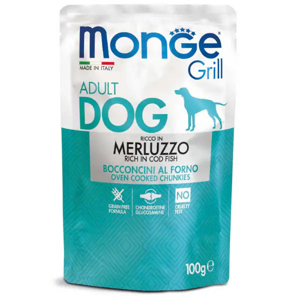Monge Grill Adult Grain Free bocconcini 100 gr  Merluzzo bauzaarit.myshopify.com