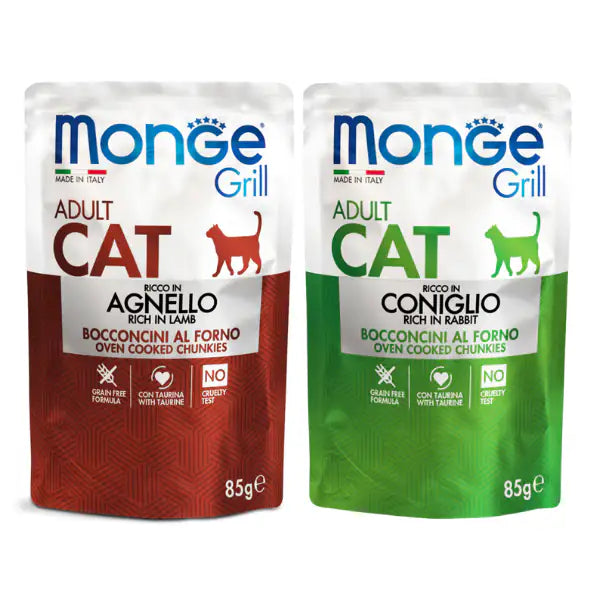 Monge Grill Grain Free Adult Cat bocconcini 85 gr   bauzaarit.myshopify.com