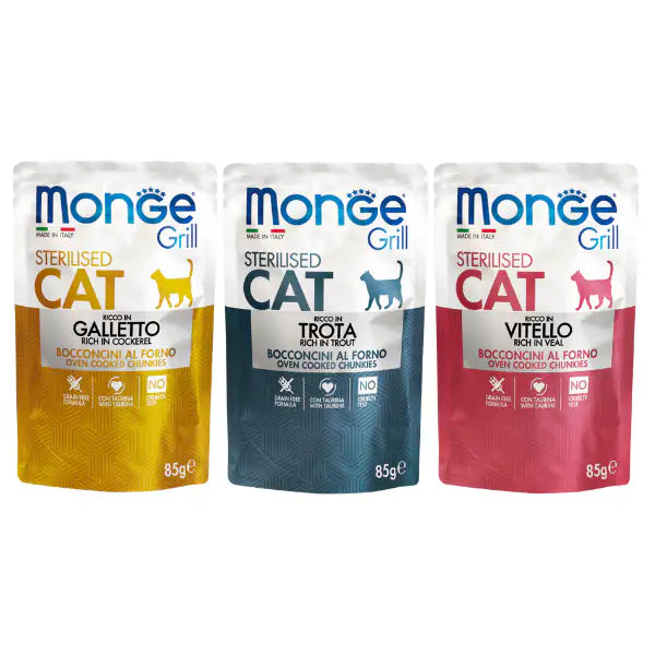 Monge Grill Grain Free Sterilised Cat bocconcini 85 gr   bauzaarit.myshopify.com