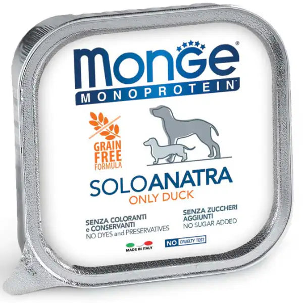 Monge Monoprotein SOLO Patè Grain Free 150 gr  Anatra bauzaarit.myshopify.com