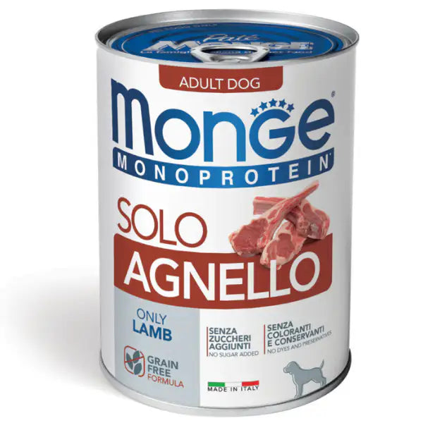 Monge Monoprotein SOLO Patè Grain Free 400 gr  Agnello Bauzaar.it