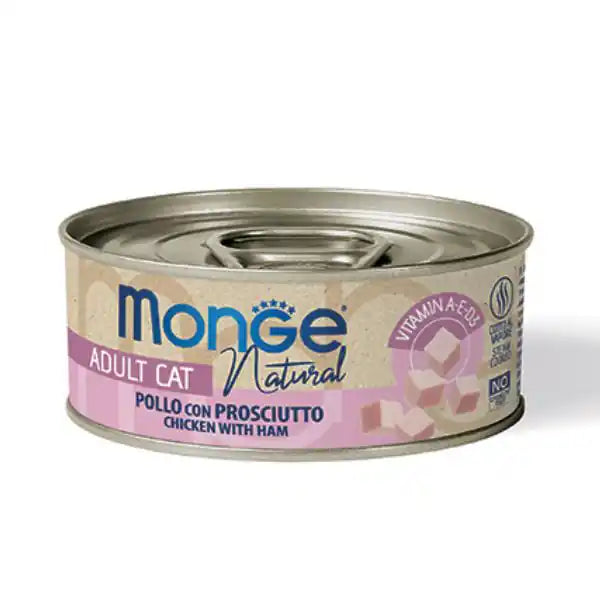 Monge Natural Adult cottura al vapore Ricette Delicate 80 gr  Pollo con prosciutto bauzaarit.myshopify.com