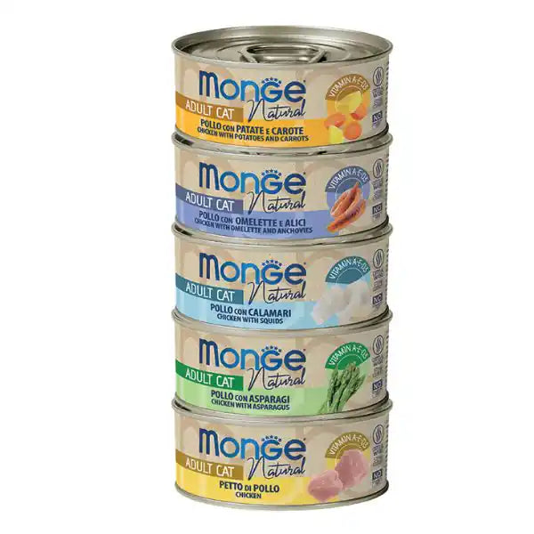 Monge Natural Adult cottura al vapore Ricette Delicate 80 gr   bauzaarit.myshopify.com